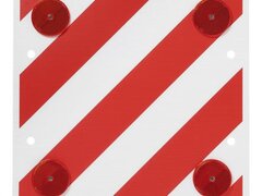 Placuta reflectorizanta rosu cu alb pentru gabarit depasit transport trafic